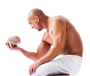 Fit Man Holding Brain